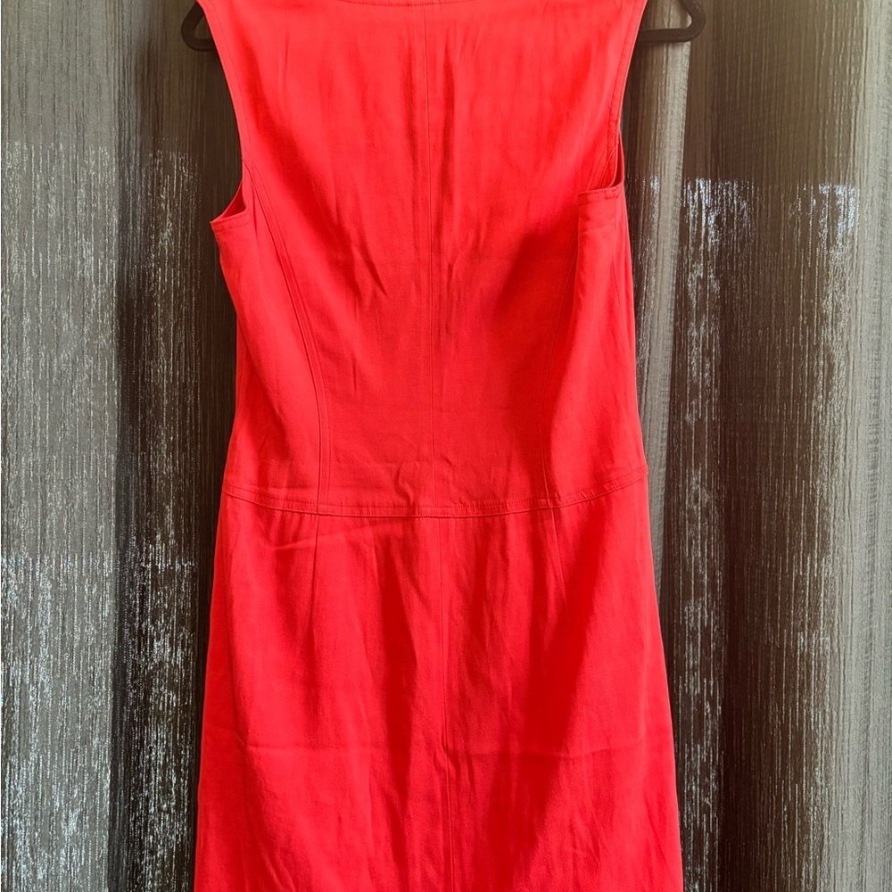 Theory Adelize Habitat‎ Notch V Engine Red Dress Size 6 - Picture 9 of 11